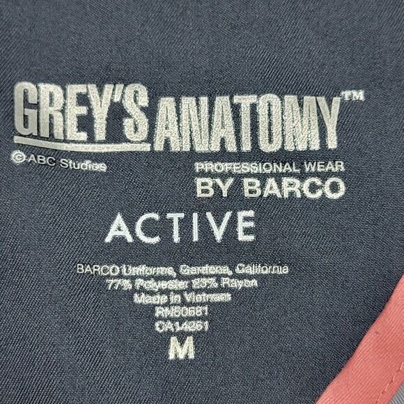 Grey's Anatomy Active Fitted Dark Grey Scrub Top - Size Medium - Picture 6 of 6